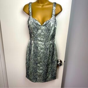 Cache Grayish Allover Beaded SnakePrint Vintage 90’s/Y2K Party Dress NWT 2 *Flaw